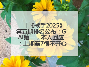 《歌手2025》第五期排名公布：GAI第一，本人回应：上期第7很不开心，在说唱圈我没有输过！卫兰淘汰