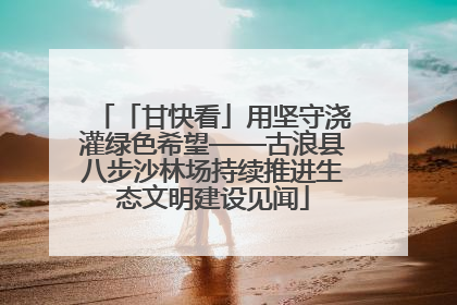 「甘快看」用坚守浇灌绿色希望——古浪县八步沙林场持续推进生态文明建设见闻