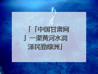 「中国甘肃网」一渠黄河水润泽民勤绿洲