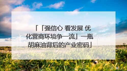 「强信心 看发展 优化营商环境争一流」一瓶胡麻油背后的产业密码