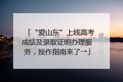 “爱山东”上线高考成绩及录取证明办理服务，操作指南来了→