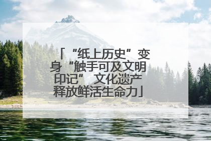 “纸上历史”变身“触手可及文明印记” 文化遗产释放鲜活生命力