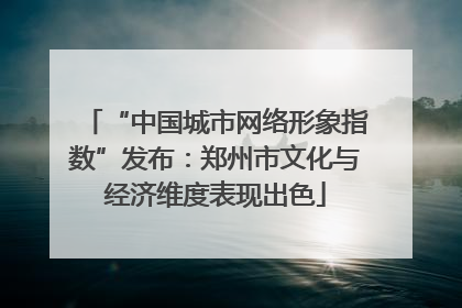 “中国城市网络形象指数”发布：郑州市文化与经济维度表现出色