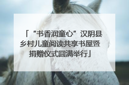 “书香润童心”汉阴县乡村儿童阅读共享书屋暨捐赠仪式圆满举行