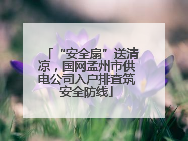 “安全扇”送清凉，国网孟州市供电公司入户排查筑安全防线