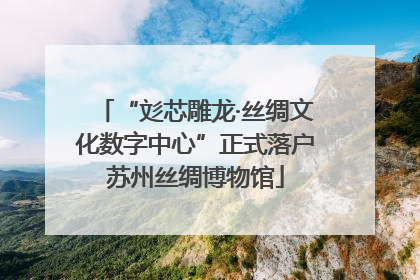 “彣芯雕龙·丝绸文化数字中心”正式落户苏州丝绸博物馆