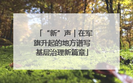 “新”声｜在军旗升起的地方谱写基层治理新篇章