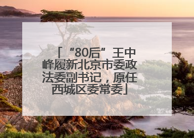 “80后”王中峰履新北京市委政法委副书记，原任西城区委常委