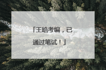 王皓考编，已通过笔试！