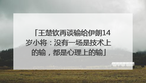 王楚钦再谈输给伊朗14岁小将：没有一场是技术上的输，都是心理上的输