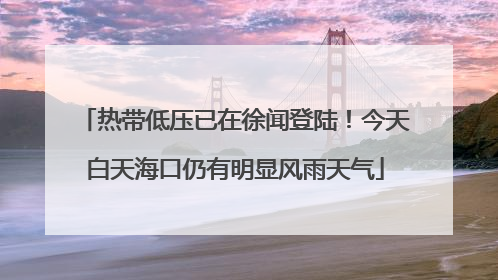 热带低压已在徐闻登陆！今天白天海口仍有明显风雨天气