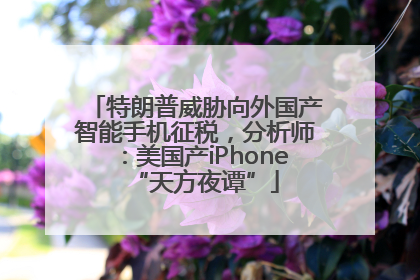 特朗普威胁向外国产智能手机征税，分析师：美国产iPhone“天方夜谭”