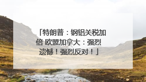 特朗普：钢铝关税加倍 欧盟加拿大：强烈遗憾！强烈反对！