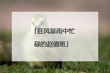 狂风暴雨中忙碌的赵值班