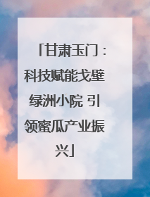 甘肃玉门：科技赋能戈壁绿洲小院 引领蜜瓜产业振兴