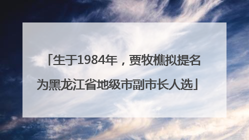 生于1984年，贾牧樵拟提名为黑龙江省地级市副市长人选