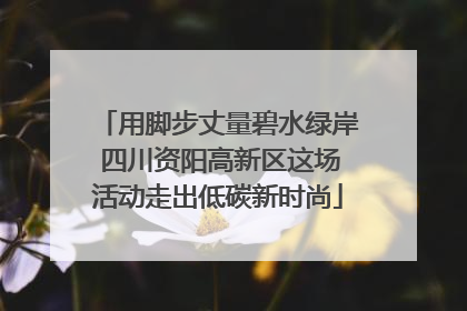 用脚步丈量碧水绿岸 四川资阳高新区这场活动走出低碳新时尚