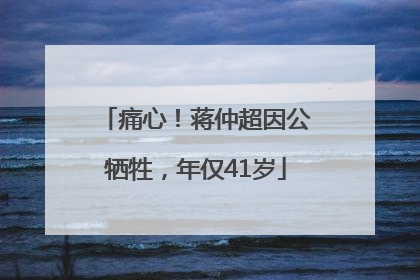 痛心！蒋仲超因公牺牲，年仅41岁