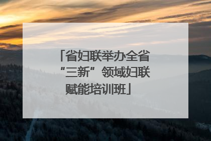 省妇联举办全省“三新”领域妇联赋能培训班