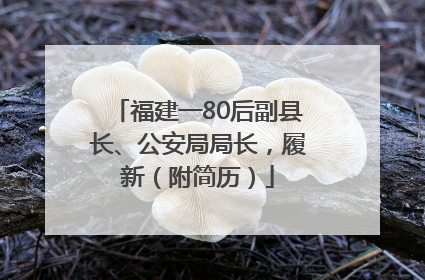 福建一80后副县长、公安局局长，履新（附简历）
