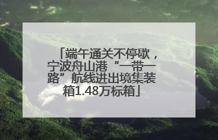 端午通关不停歇，宁波舟山港“一带一路”航线进出境集装箱1.48万标箱
