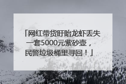 网红带货盱眙龙虾丢失一套5000元紫砂壶，民警垃圾桶里寻回！