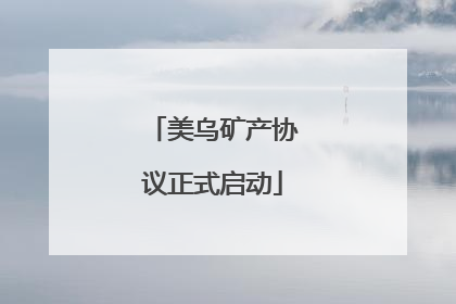 美乌矿产协议正式启动