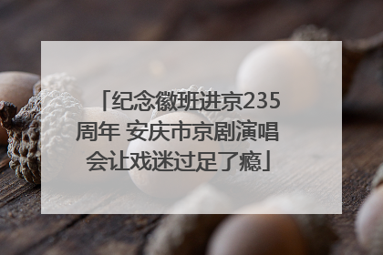 纪念徽班进京235周年 安庆市京剧演唱会让戏迷过足了瘾