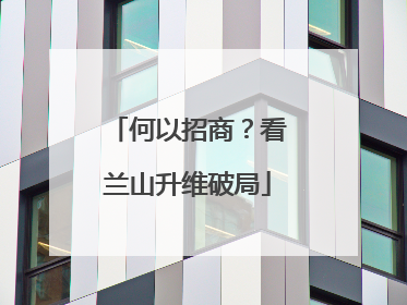 何以招商？看兰山升维破局