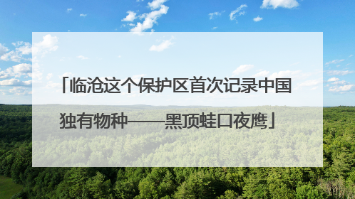 临沧这个保护区首次记录中国独有物种——黑顶蛙口夜鹰