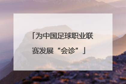 为中国足球职业联赛发展“会诊”