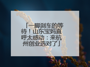 一脚刹车的等待！山东宝妈直呼太感动：来杭州创业选对了