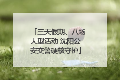 三天假期、八场大型活动 沈阳公安交警硬核守护