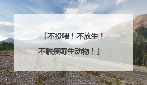 不投喂！不放生！不触摸野生动物！