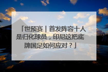 世预赛｜首发阵容十人是归化球员，印尼这把底牌国足如何应对？