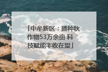 中牟新区：播种秋作物53万余亩 科技赋能丰收在望