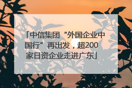中信集团“外国企业中国行”再出发，超200家日资企业走进广东