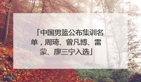中国男篮公布集训名单，周琦、曾凡博、雷蒙、廖三宁入选