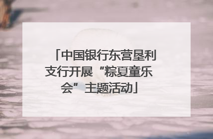 中国银行东营垦利支行开展“粽夏童乐会”主题活动