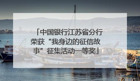 中国银行江苏省分行荣获“我身边的征信故事”征集活动一等奖