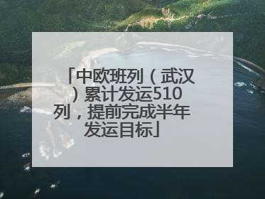 中欧班列（武汉）累计发运510列，提前完成半年发运目标