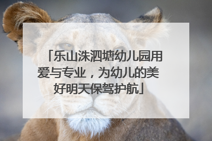 乐山洙泗塘幼儿园用爱与专业，为幼儿的美好明天保驾护航