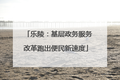 乐陵：基层政务服务改革跑出便民新速度