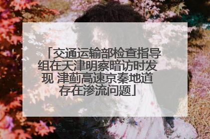 交通运输部检查指导组在天津明察暗访时发现 津蓟高速京秦地道存在渗流问题