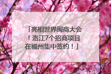 亮相世界闽商大会！洛江7个招商项目在福州集中签约！