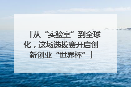 从“实验室”到全球化，这场选拔赛开启创新创业“世界杯”
