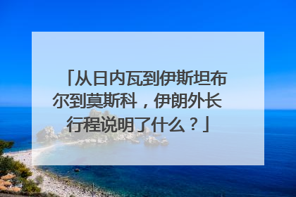 从日内瓦到伊斯坦布尔到莫斯科，伊朗外长行程说明了什么？