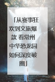 从赛事狂欢到文旅爆款 看常州中华恐龙园如何深度破圈