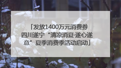 发放1400万元消费券 四川遂宁“清凉消夏·遂心遂意”夏季消费季活动启动