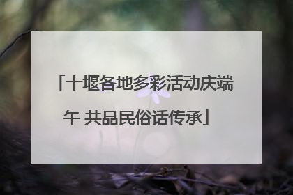 十堰各地多彩活动庆端午 共品民俗话传承